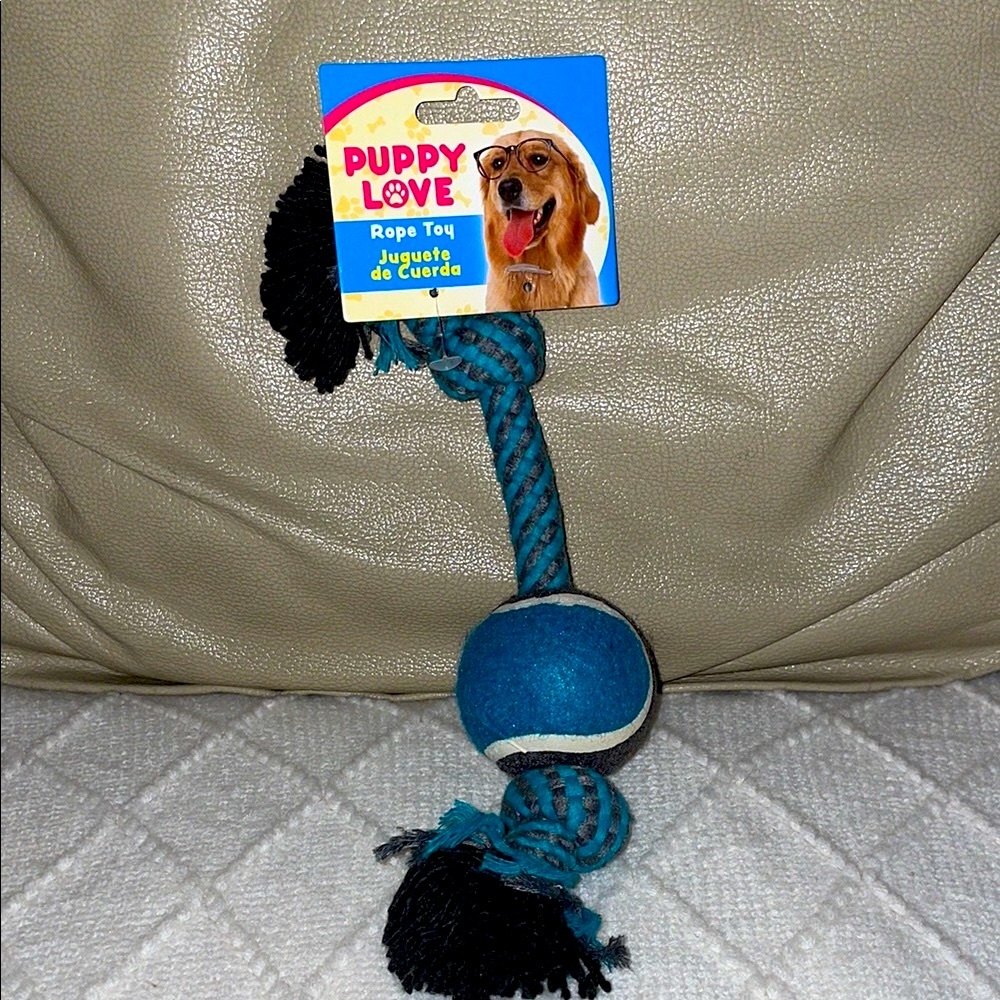 NWT PUPPY LOVE Blue Rope Toy for Dogs